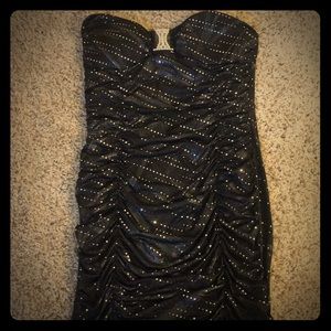 Black with silver sequence mini dress